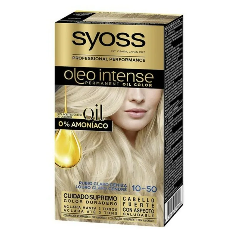 Vopsea permanentă, Syoss, Olio Intense, blond cenușiu deschis — preț și oferte