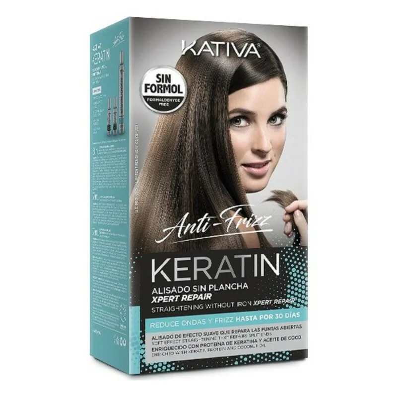 Kit tratament îndreptare păr, Kativa, keratină, 3 piese — preț și oferte