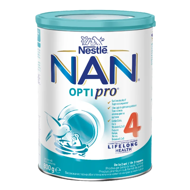Formula de lapte praf Nan 4 Optipro, +2 ani, 800 g, Nestle — preț și oferte