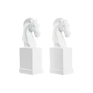 Set 2 suporturi cărți, DKD Home Decor, rășină, alb, 10 x 7 x 24 cm