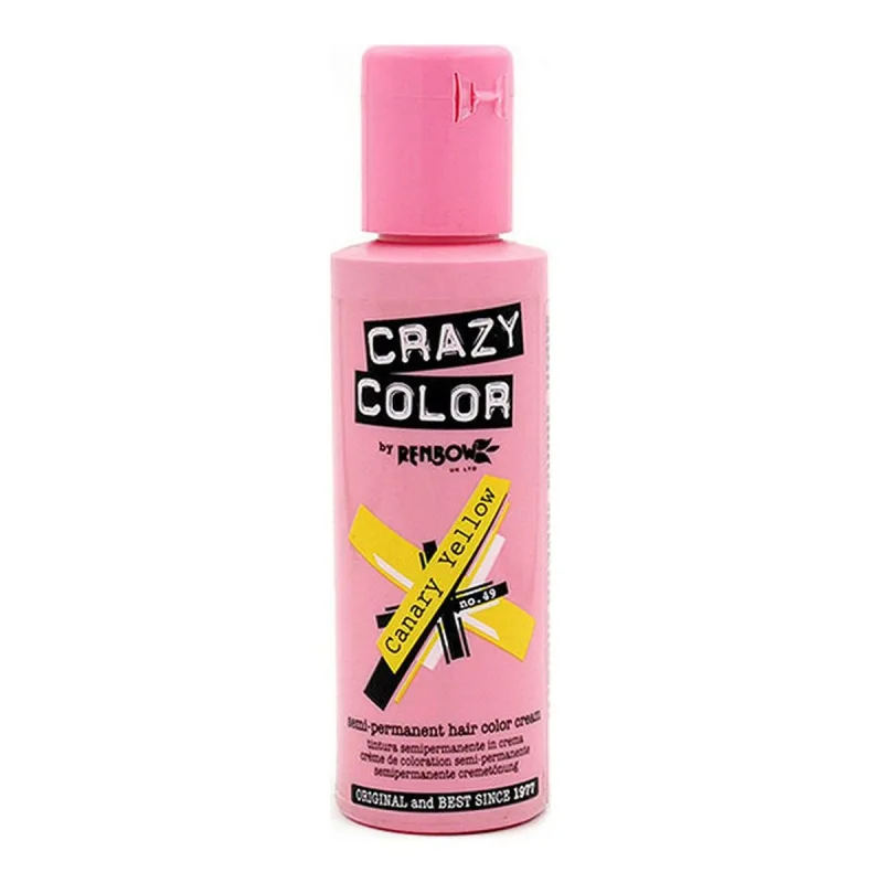 Vopsea păr, Crazy Color, Nº 49, semi-permanentă, galben canar — preț și oferte