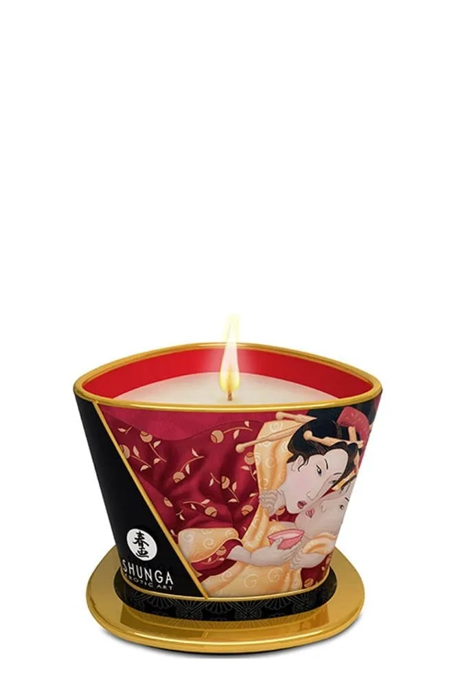 Lumânare masaj, Shunga, Strawberry, 170 ml — preț și oferte