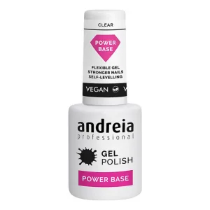 Lac de unghii semi-permanent, Andreia, Gel Polish Power Base, transparent, 10,5 ml