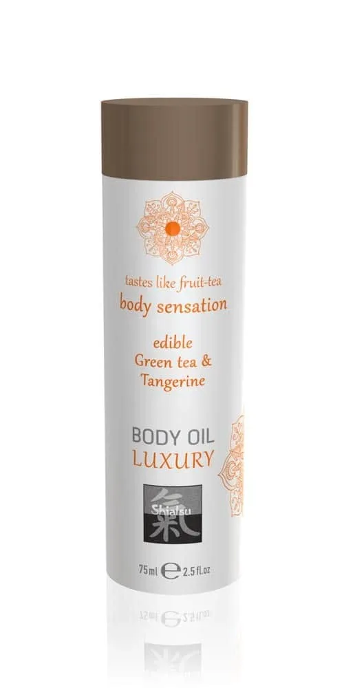Ulei de corp comestibil, Shiatsu, Green Tea & Tangerine, 75 ml — preț și oferte