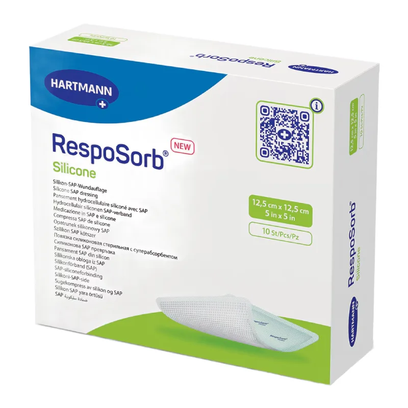 Pansament RespoSorb Silicone, 12,5*12,5cm, 10 bucati, Hartmann — preț și oferte