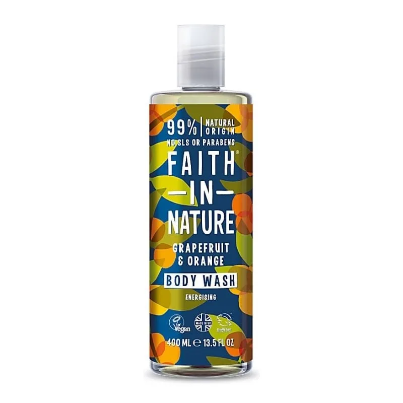 Faith in Nature Gel de dus energizant cu grapefruit si portocala, 400 ml — preț și oferte