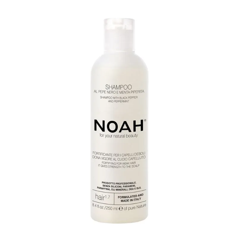 Noah Sampon fortifiant cu piper negru si menta pentru par slabit si deteriorat (1.7), 250ml — preț și oferte