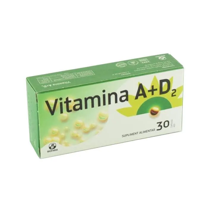 Biofarm Vitamina A+D2, 30 capsule — preț și oferte