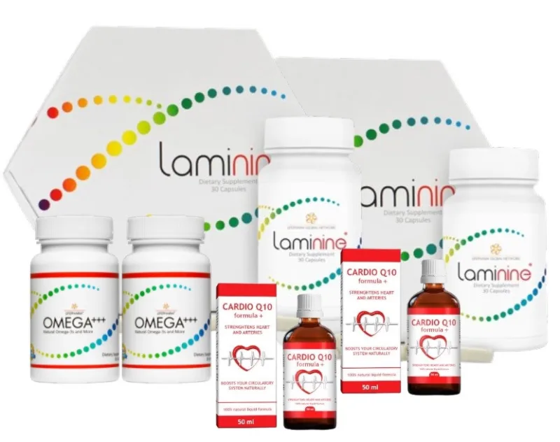 Pachet Optim pentru curatarea vaselor de sange (2xLaminine - 30 cps + 2xOmega +++ - 30 cps + 2xCardio Q10 - cura pentru 1 luna) — preț și oferte