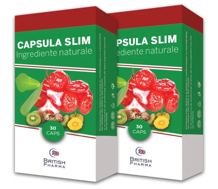 British Pharma Pachet 2 Capsula Slim - pentru o slabire naturala - 60 cps — preț și oferte