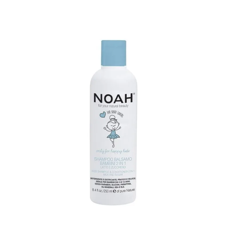 Noah Sampon si balsam 2 in 1 cu lapte & zahar pentru copii, 250 ml — preț și oferte