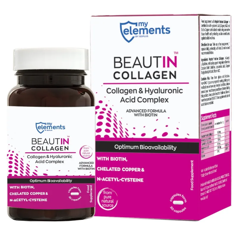 BEAUTIN COLLAGEN CU BIOTINA 30CPS Myelements — preț și oferte