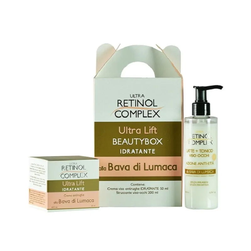 Beauty box hidratanta cu extract de melc: Crema de fata, 50 ml, + Lapte de curatare faciala, 200 ml, Ultra Retinol Compl... Retinol Complex — preț și oferte