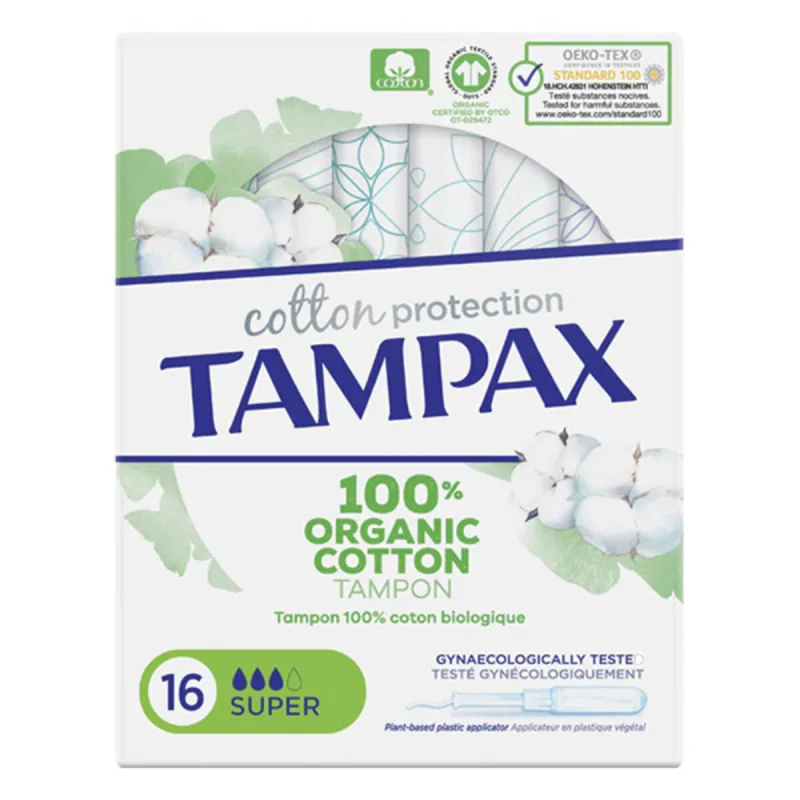 Tampoane Super ORGANIC Tampax Tampax Organic Super (16 uds) (16 Unități) — preț și oferte