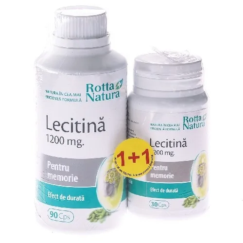 PACHET LECITINA 1200MG 90CPS+30CPS ROTTA NATURA — preț și oferte