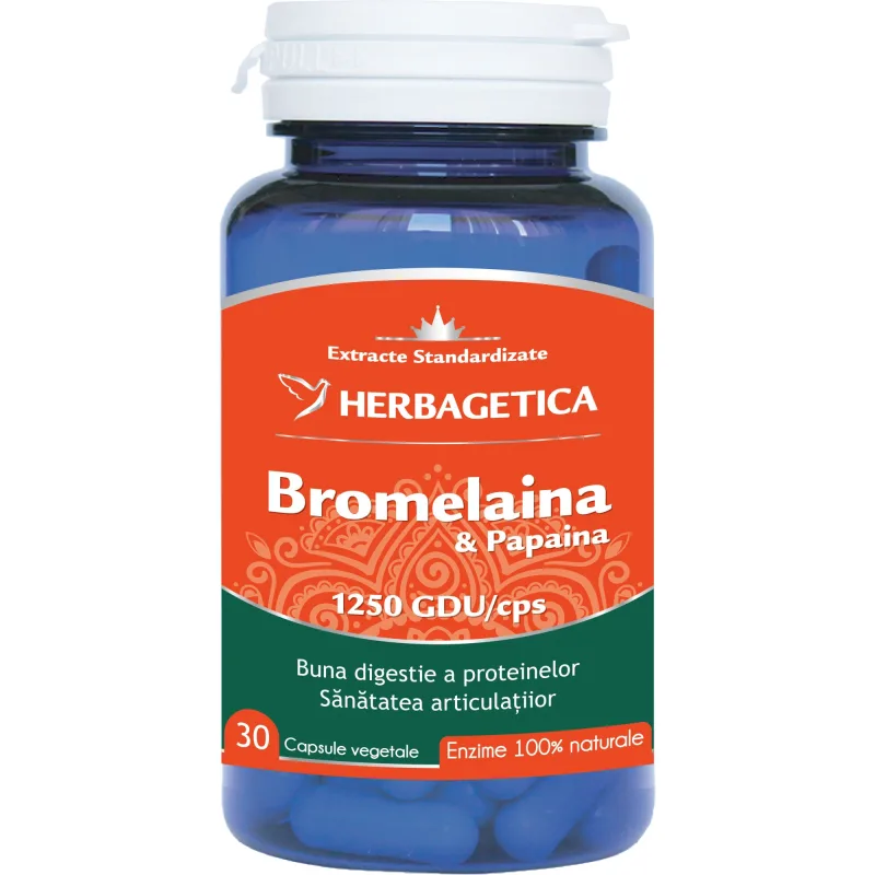 BROMELAINA & PAPAINA 30CPS HERBAGETICA — preț și oferte