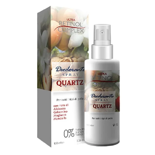 Deodorant spray parfumat Quartz pentru piele delicata si sensibila, Ultra Retinol Complex, 100 ml — preț și oferte