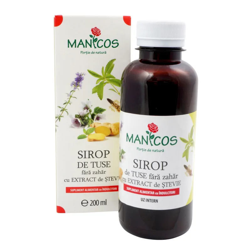 SIROP TUSE FARA ZAHAR 200ML Manicos — preț și oferte