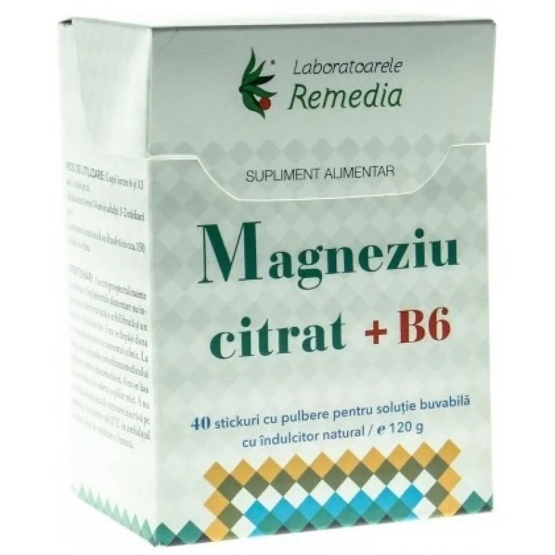 MAGNEZIU CITRAT+B6 25STICKURI REMEDIA — preț și oferte