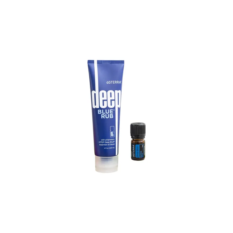 Pachet promotional Deep Blue, ulei esential doTERRA Deep Blue, crema pentru dureri Deep Blue Rub +recipient roll-on + ul... — preț și oferte