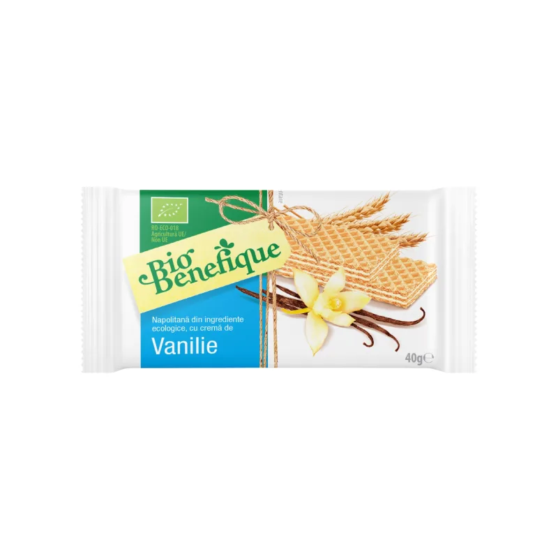 NAPOLITANE CU CREMA VANILIE (BIO) 40GR BioBenefique — preț și oferte