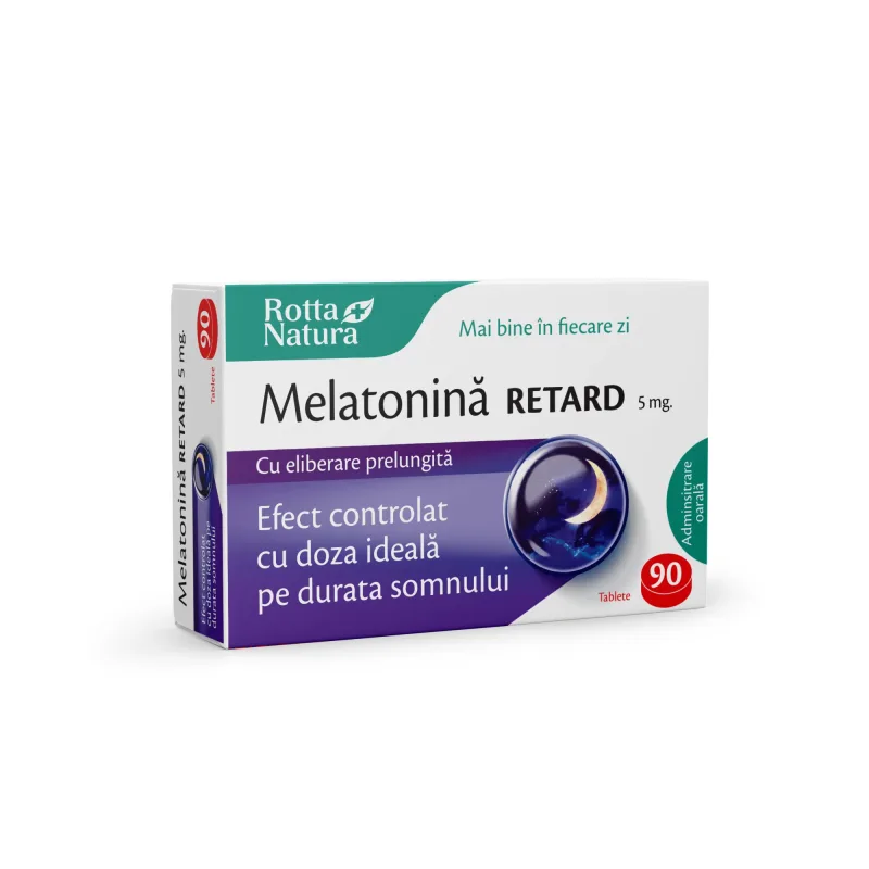 MELATONINA RETARD 5MG 90CPR ROTTA NATURA — preț și oferte