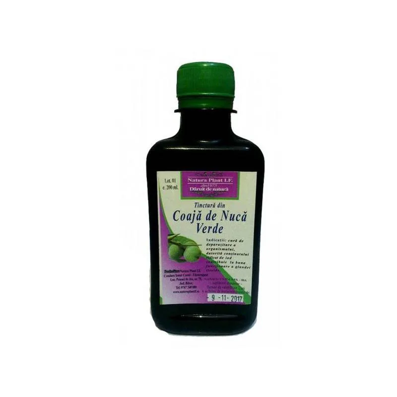 TINCTURA DIN COAJA DE NUCA VERDE 200ML NATURA PLANT IF — preț și oferte
