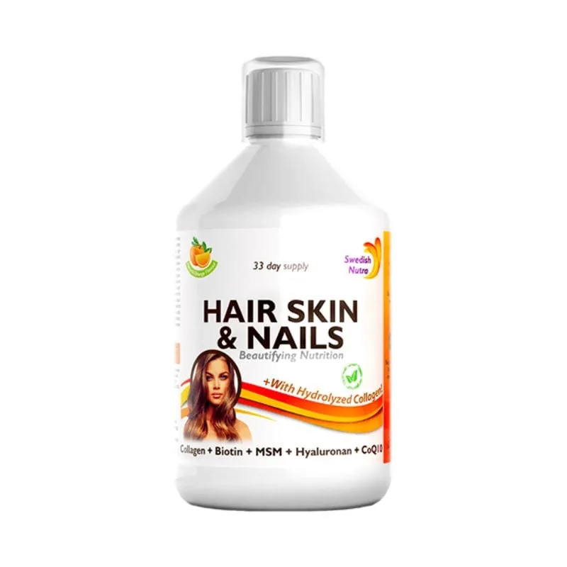 Colagen Lichid Hidrolizat 1000mg, Hair, Skin & Nails, 500 ml, Swedish Nutra — preț și oferte