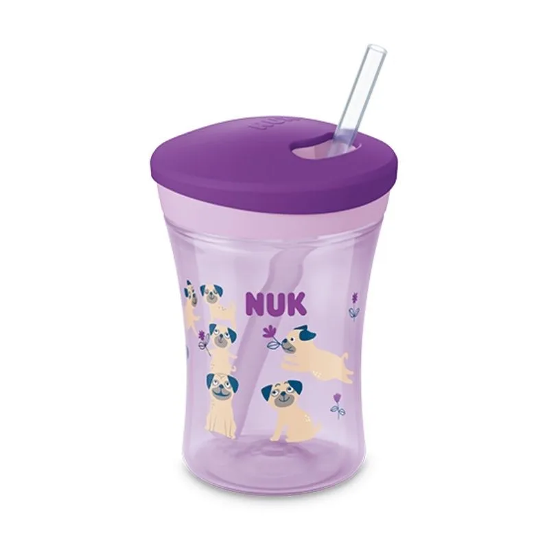 NUK Cana Evolution Action cu pai de baut, Mov, 12 luni+, 230ml — preț și oferte