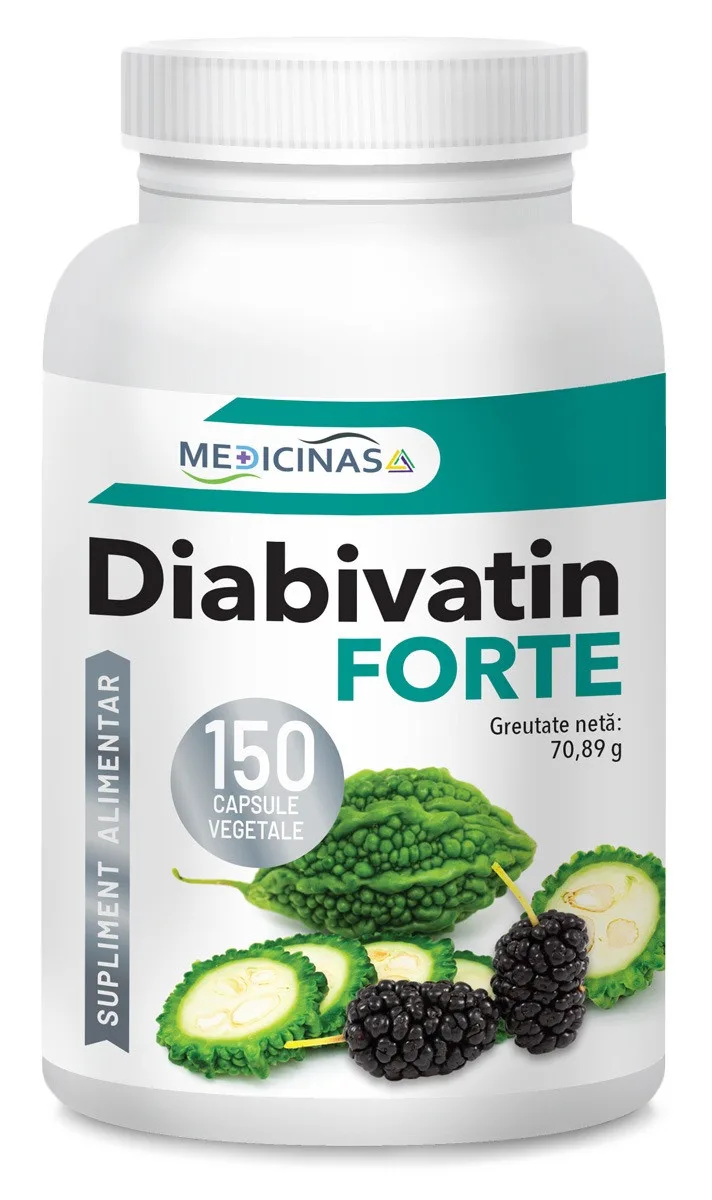 Diabivatin Forte - formula unica recomandata bolnavilor de diabet (1 flacon - 1 luna) diab150L Medicinas — preț și oferte
