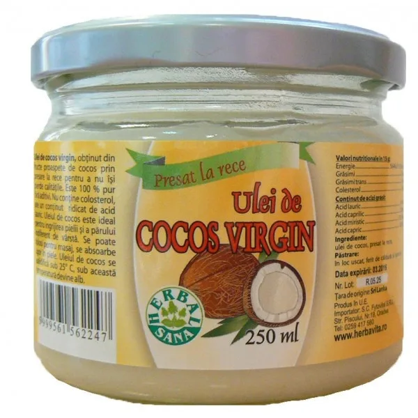 ULEI COCOS VIRGIN PRESAT LA RECE 250ML (UZ INTERN) Herbalsana — preț și oferte