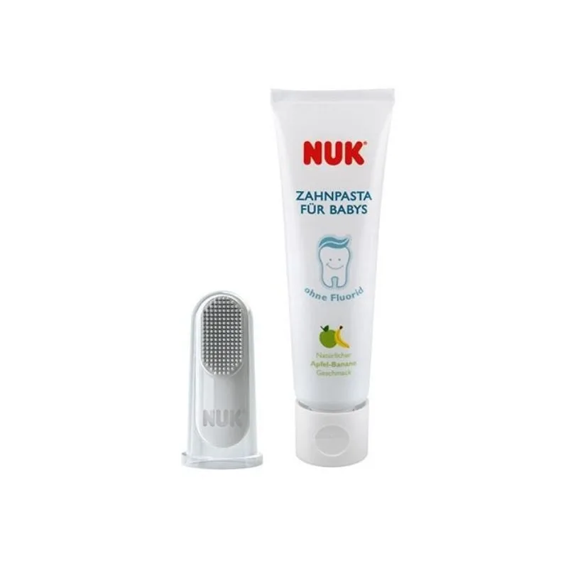 NUK Set Pasta de dinti si periuta de tip degetar, 3-12 luni — preț și oferte