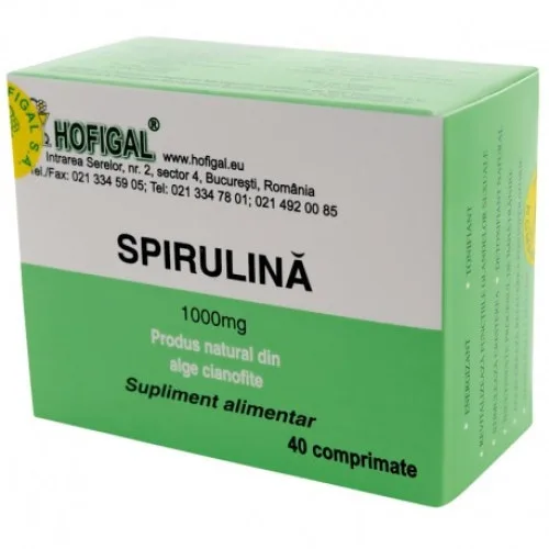 SPIRULINA 1000MG 40CPR HOFIGAL — preț și oferte
