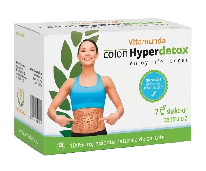 Hypernatura Vitamunda Colon HyperDetox - pentru detoxifiere si slabire - 7 plicuri — preț și oferte