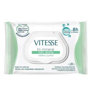 Șervețele Demachiante Vitesse Tri-Mineral Piele Mixtă (25 Unități)