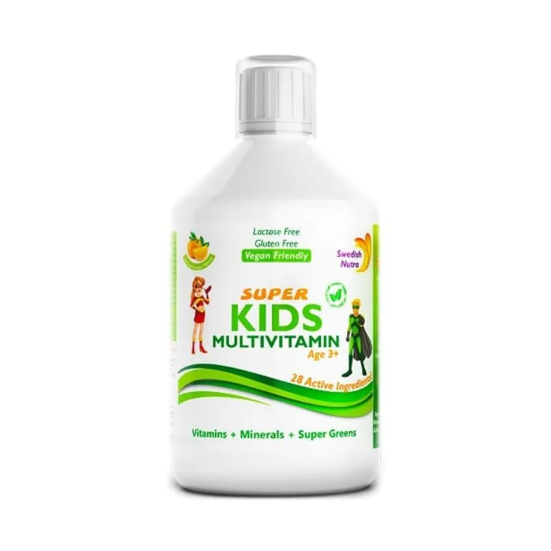 Multivitamine Lichide pentru copii Super Kids cu 28 ingrediente, 500ml, Swedish Nutra — preț și oferte