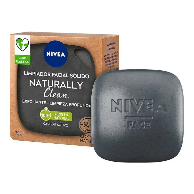 Produs pentru Curățarea Feței Naturally Clean Nivea Solid Exfoliant Cărbune activ (75 g) — preț și oferte