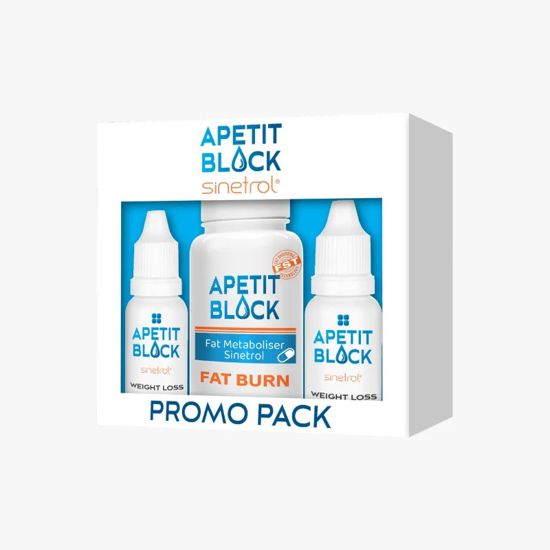 Pachet Apetit Block Sinetrol 30 capsule + 2 flacoane x 15 ml - pentru pierderea in greutate PAA3L PrimeFarma — preț și oferte