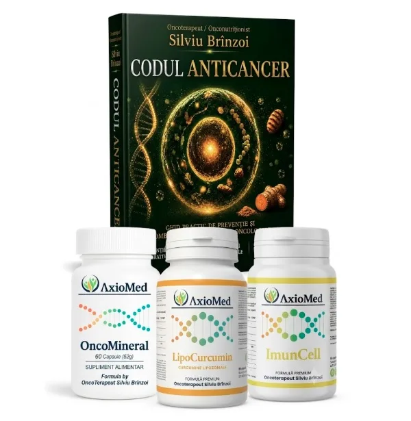AxioMed Pachet Premium OncoMineral + LipoCurcumin + ImunCell + Codul Anticancer — preț și oferte