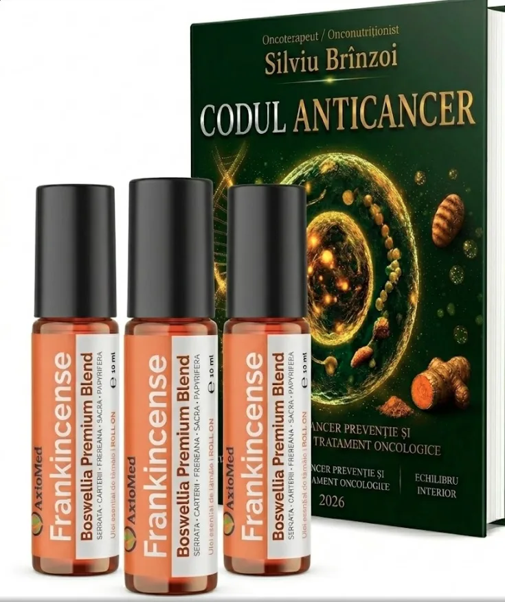 AxioMed Pachet 3 Frankincense Oil Roll-On si o carte Codul Anticancer — preț și oferte
