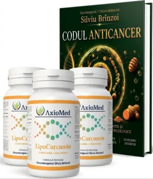 AxioMed Pachet 3 LipoCurcumin si o carte Codul Anticancer