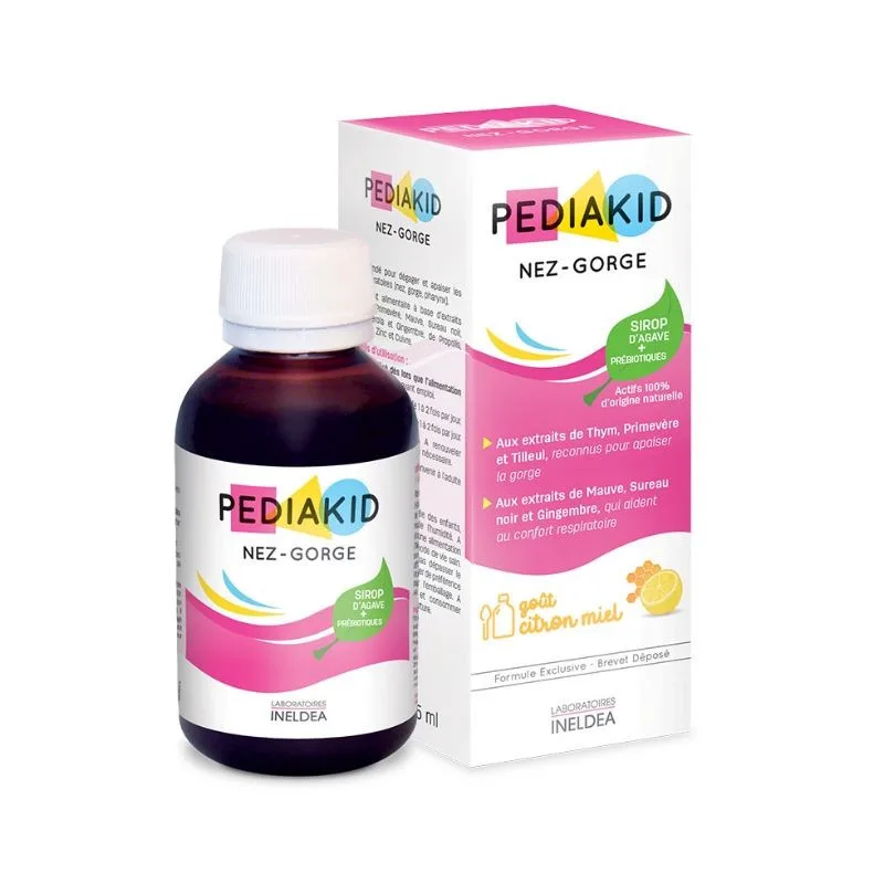 Pediakid Nez-Gorge sirop pentru raceala cu miere si lamaie (nas, gat), 125 ml LABORATOIRES INELDEA FRANTA — preț și oferte