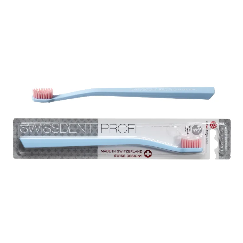Periuta de dinti albastra cu peri roz Extra Soft Gentle, 1 bucata, Swissdent — preț și oferte