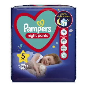 Scutece chilotel de noapte Night Pants, Marimea 5, 12-17 kg, 22 bucati, Pampers