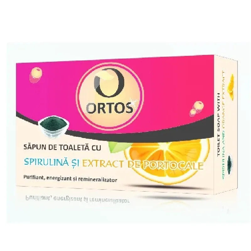 Sapun cu extract de spirulina si portocala, 100g, Ortos ORTOS PROD — preț și oferte
