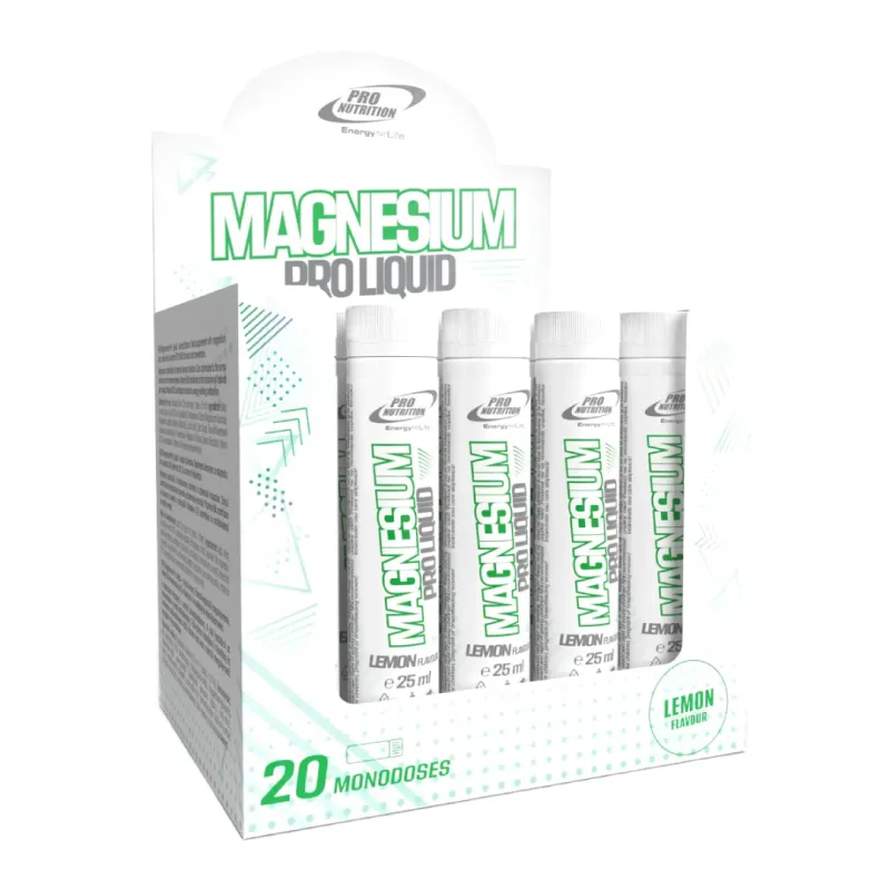 Magneziu lichid cu aroma de lamaie Magnesium Pro Liquid, 20 monodoze, Pro Nutrition — preț și oferte