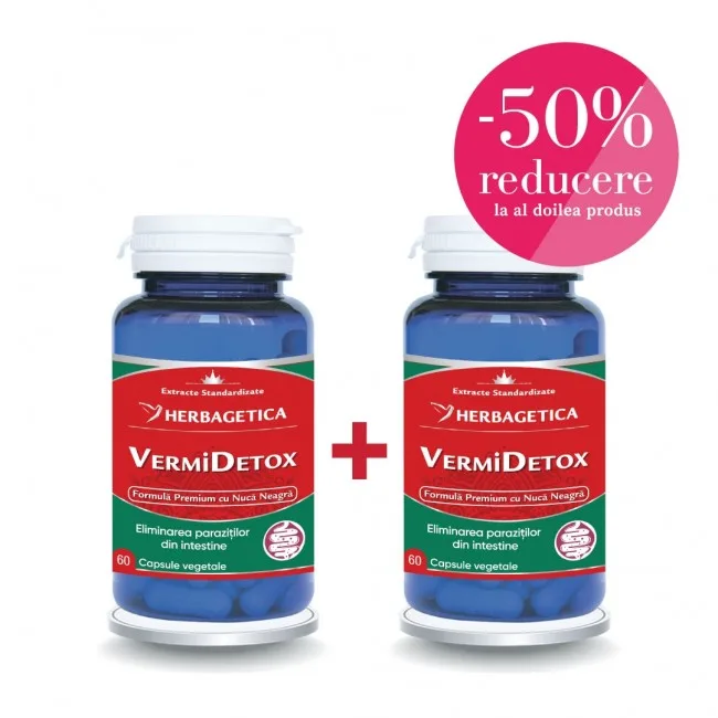 VermiDetox Herbagetica 60 + 60 capsule — preț și oferte