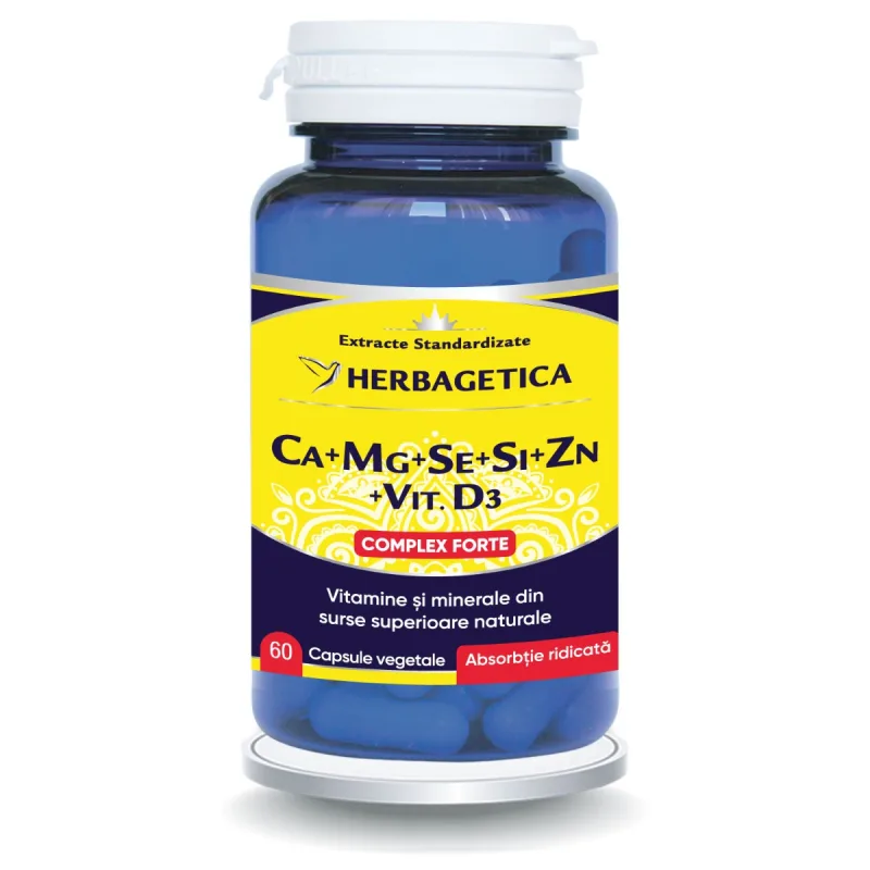 Ca+Mg+Se+Si+Zn cu Vit D3 Complex Forte — preț și oferte