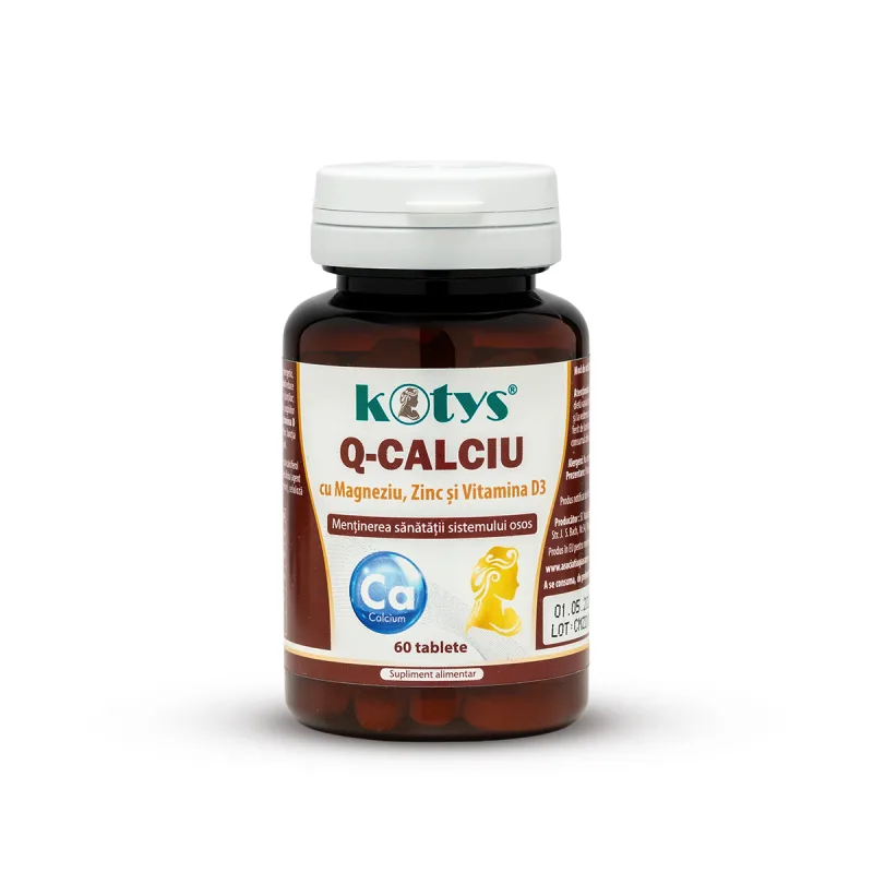Q-Calciu cu magneziu, zinc si Vitamina D3, 60tb, KOTYS Produse Kotys — preț și oferte