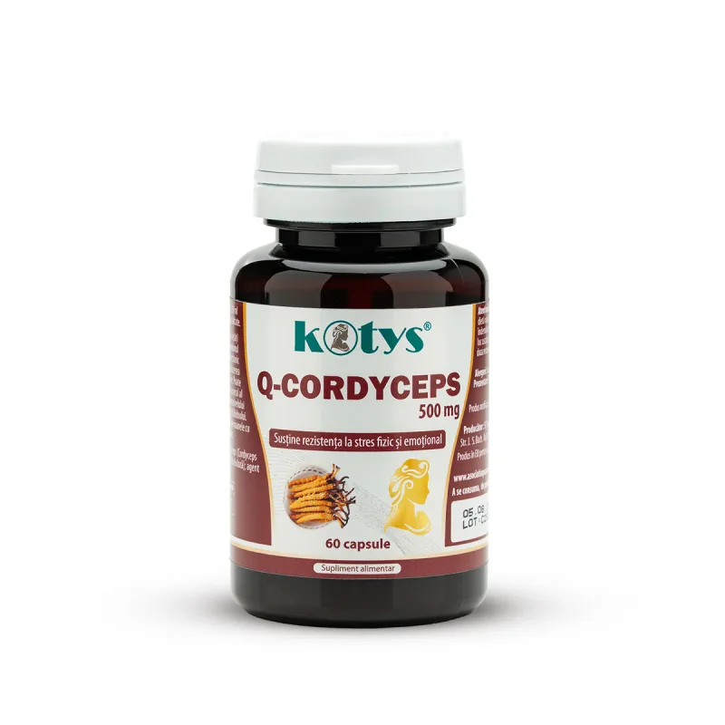 Cordyceps Extract (40:1)  500 mg ,  60 capsule care ajută la creșterea energiei, rezistenței și la buna funcționare a sistemului imunitar,  Kotys Produse Kotys — preț și oferte